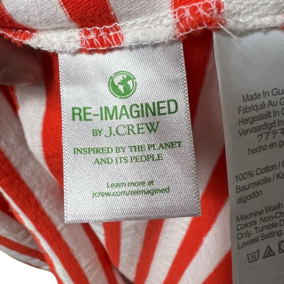 J.Crew Re-Imagined Red & White Striped T-Shirt Dress Size S Eco-Friendly Cotton - Picture 6 of 8